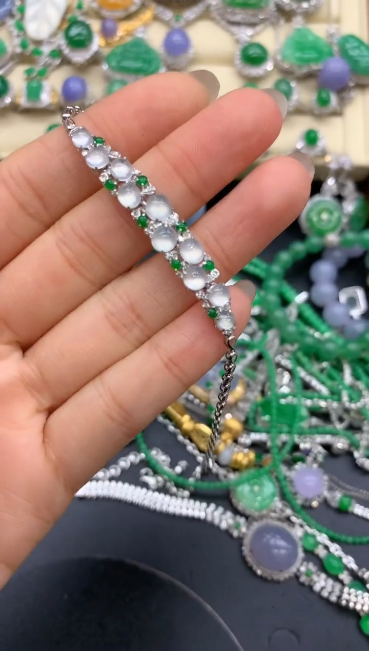 【闪购商品】翡翠手链18K金镶嵌462-中国好珍宝