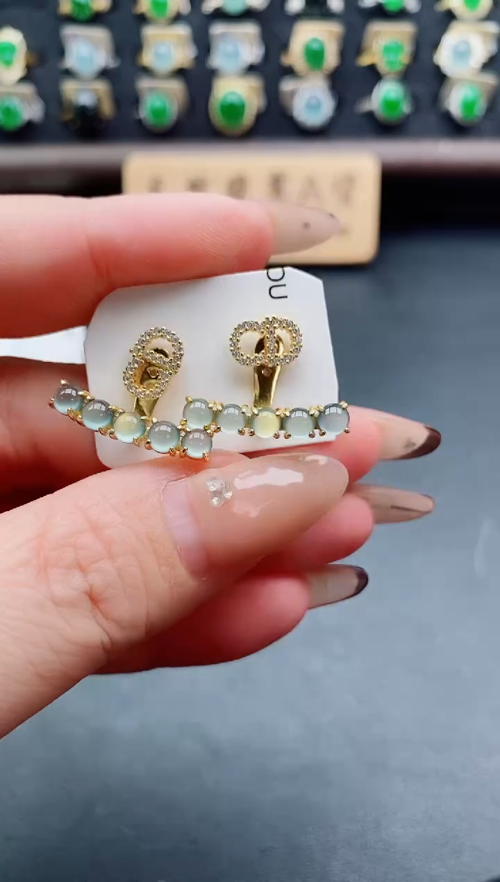 银S925镶嵌戒指翡翠1