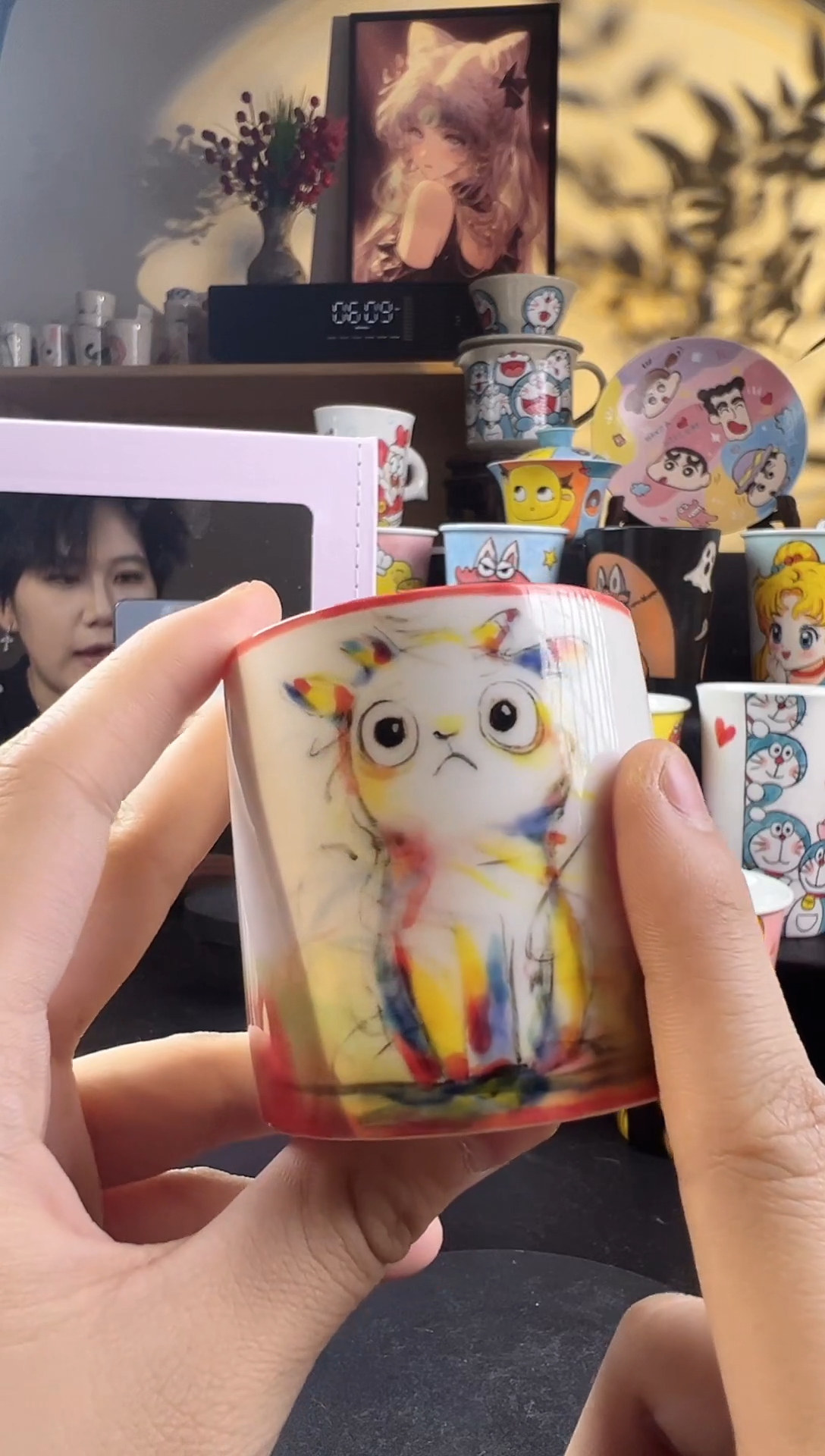 【闪购商品】摆件手工手绘陶瓷小杯杯