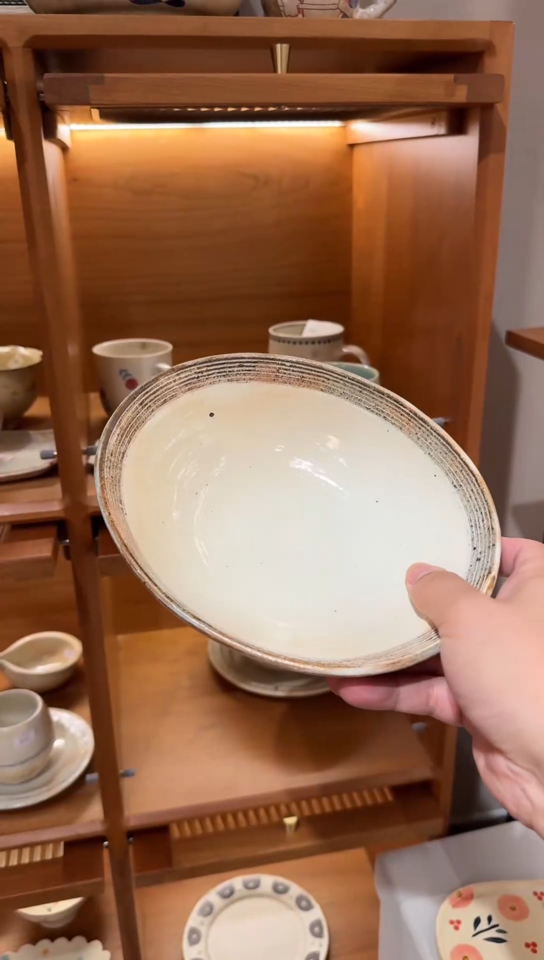 陶日本作家手作器物古谷椭圆深钵