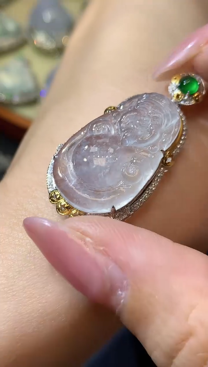 【闪购商品】翡翠吊坠(不含链)18K金镶嵌D22