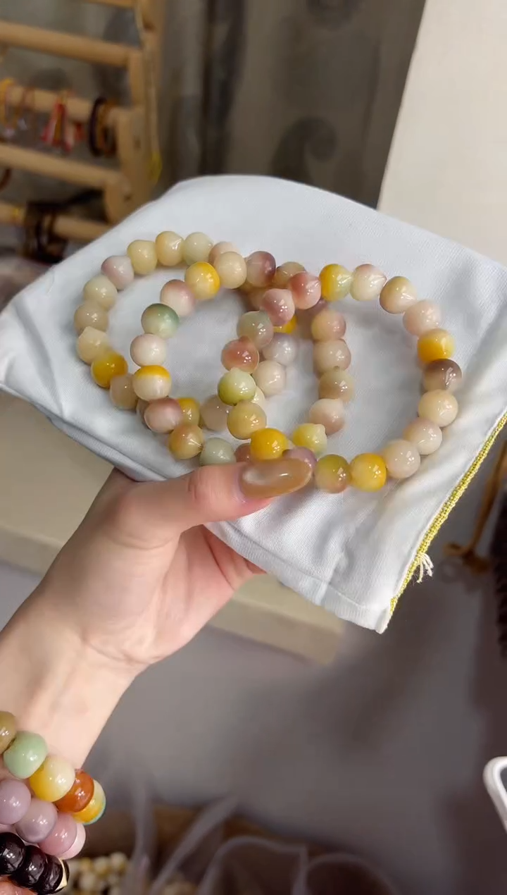 手串菩提根/象牙果沐d33紫美人玉化猫猫头13mm手串