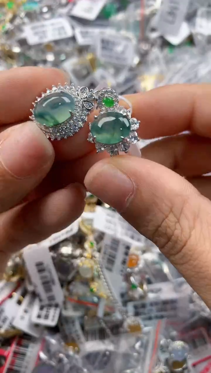 银S925镶嵌戒指翡翠111      5