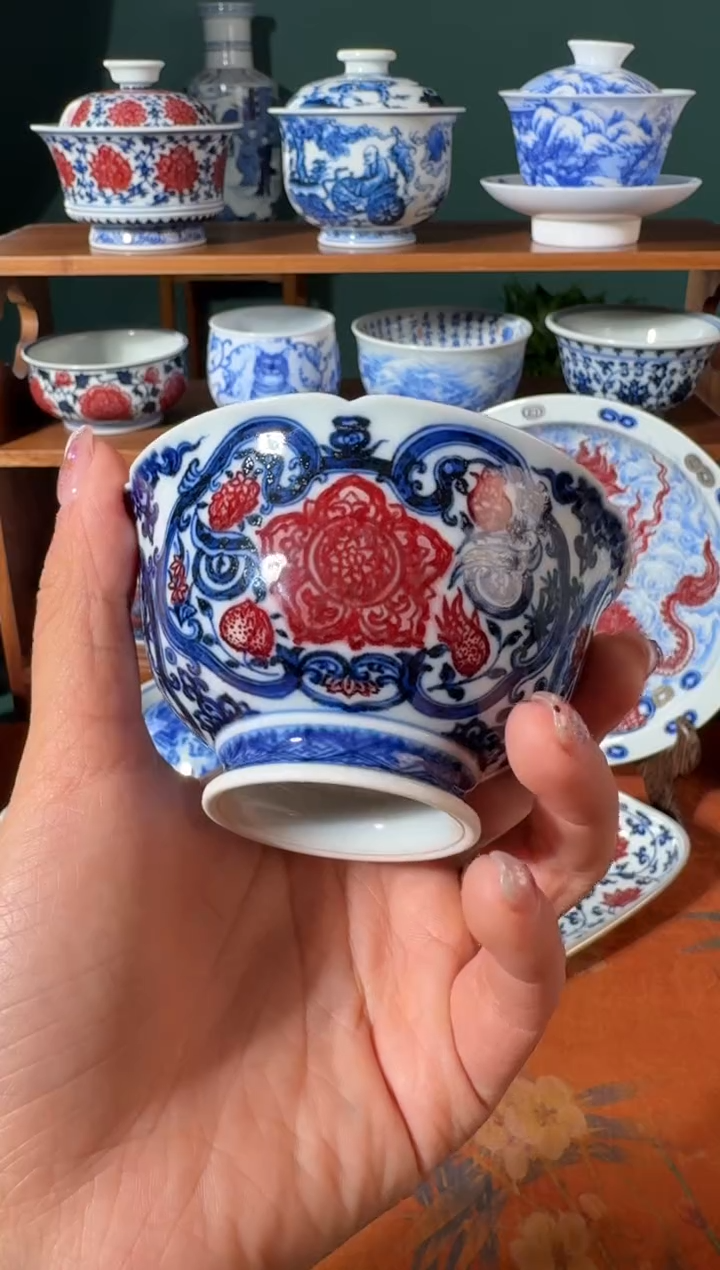 【闪购商品】杯永明尚玩灵蛇献瑞葵口杯