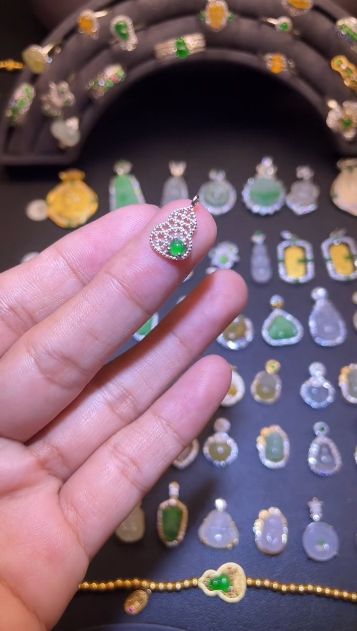 吊坠(不含链)银S925镶嵌翡翠1