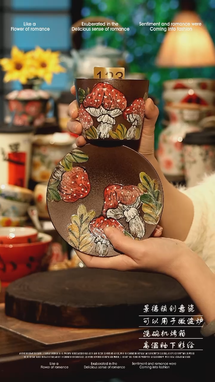 陶瓷景德镇高温釉下彩手工手绘款式