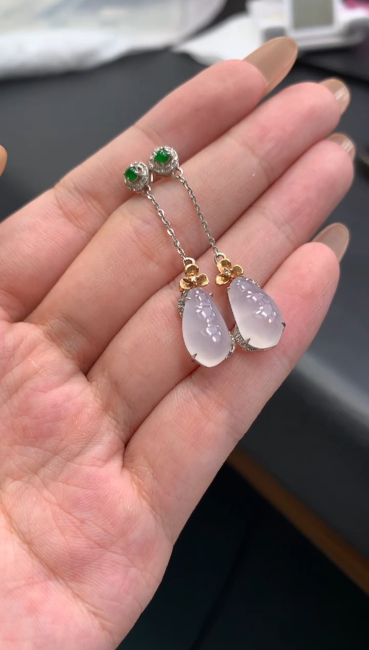 18K金镶嵌挂件翡翠48小时鉴赏期 退货不扣服务费