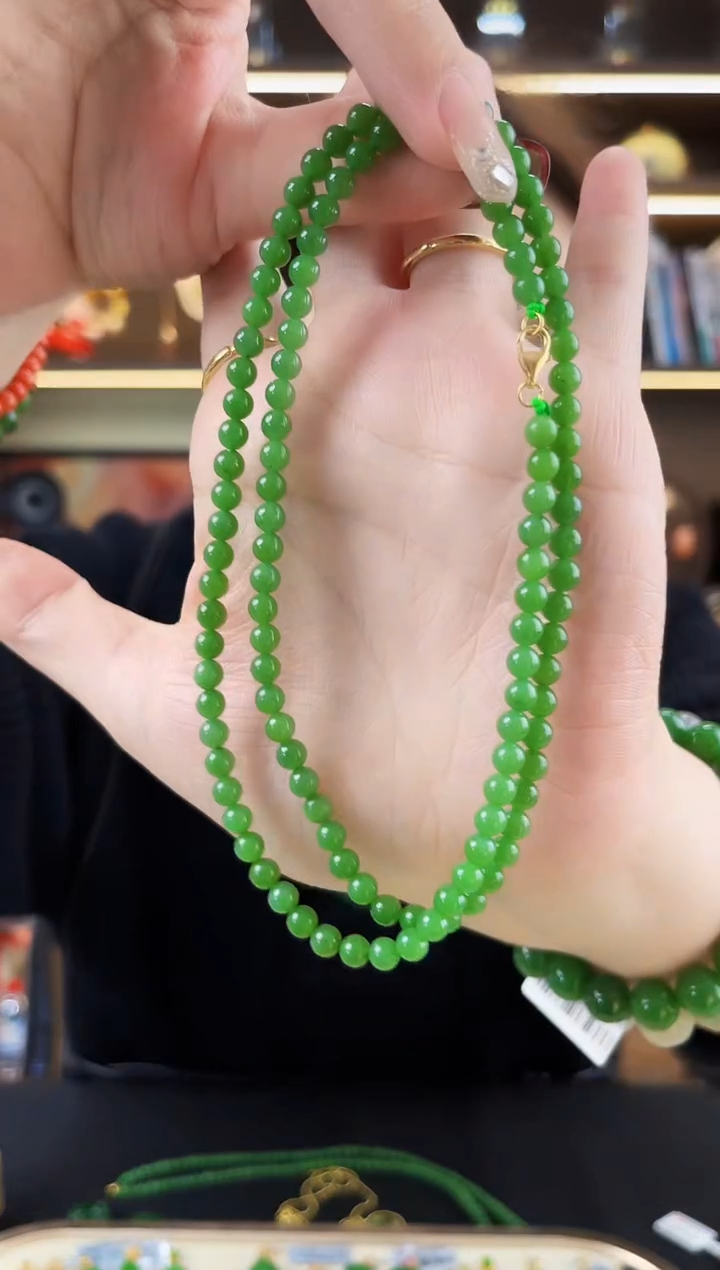 【闪购商品】和田玉·未镶嵌圆珠珠链一条