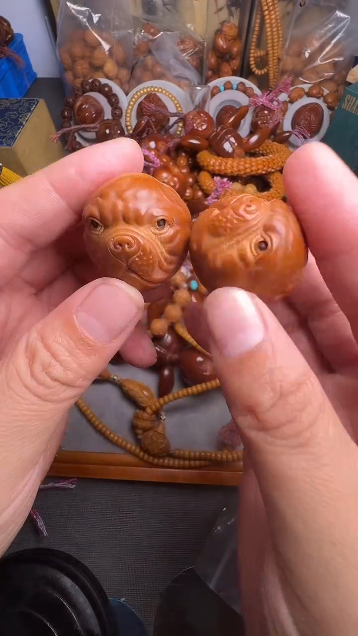 手串橄榄核旺财一对