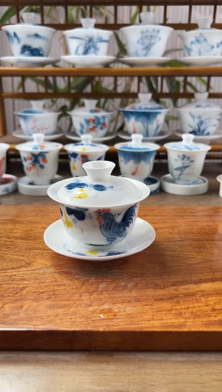 微瑕公鸡130ml三才盖碗