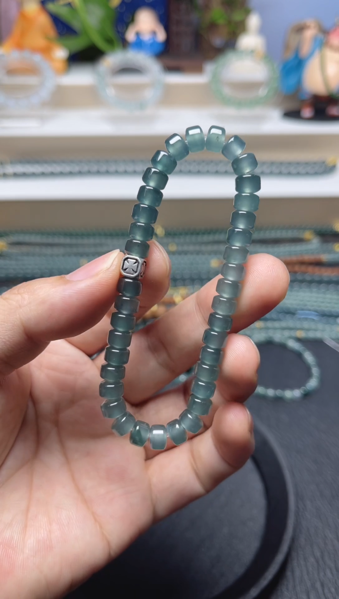 未镶嵌手串翡翠天然危地马拉翡翠药片手串卡7左右