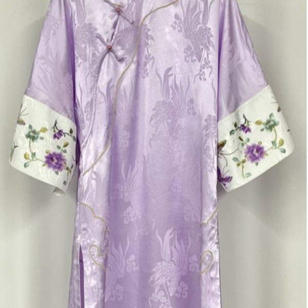 【客定】2025新中式新款提花长款连衣裙240737