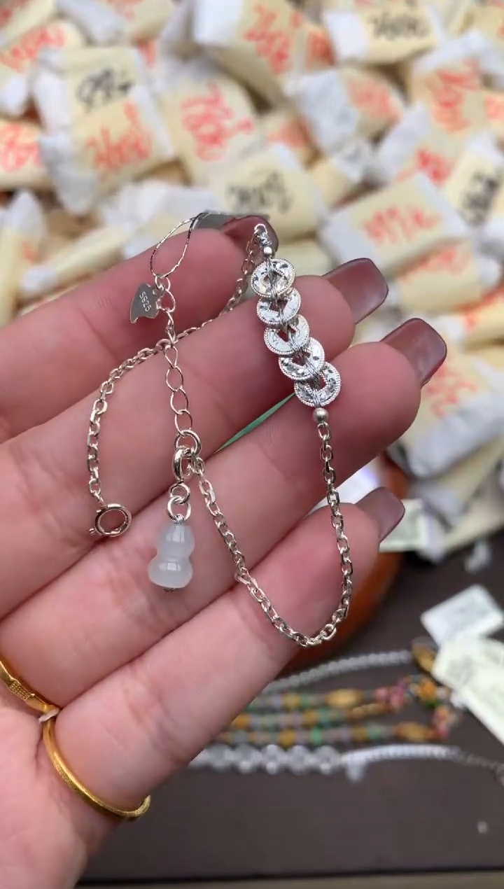 银S925镶嵌手链翡翠—