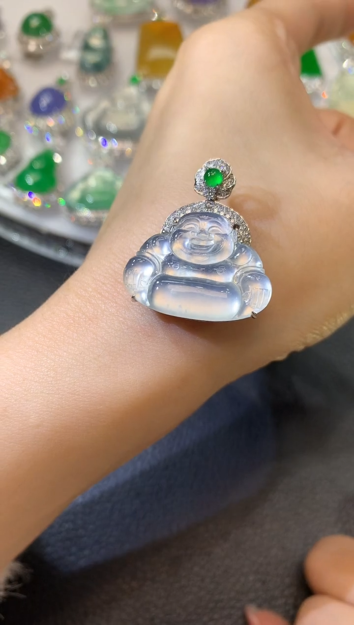 【闪购商品】翡翠吊坠(不含链)18K金镶嵌D13
