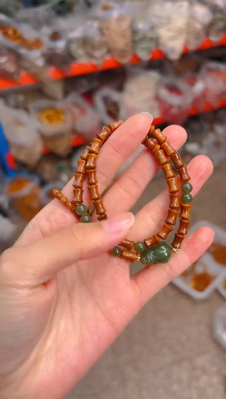 吊坠库克竹节双圈 貔貅