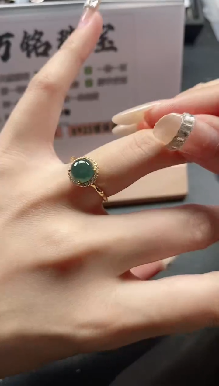 银S925镶嵌戒指翡翠51511