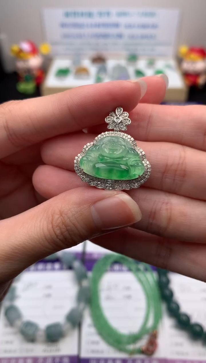 【闪购商品】定制翡翠18K金镶嵌模式推广期24小时鉴赏期