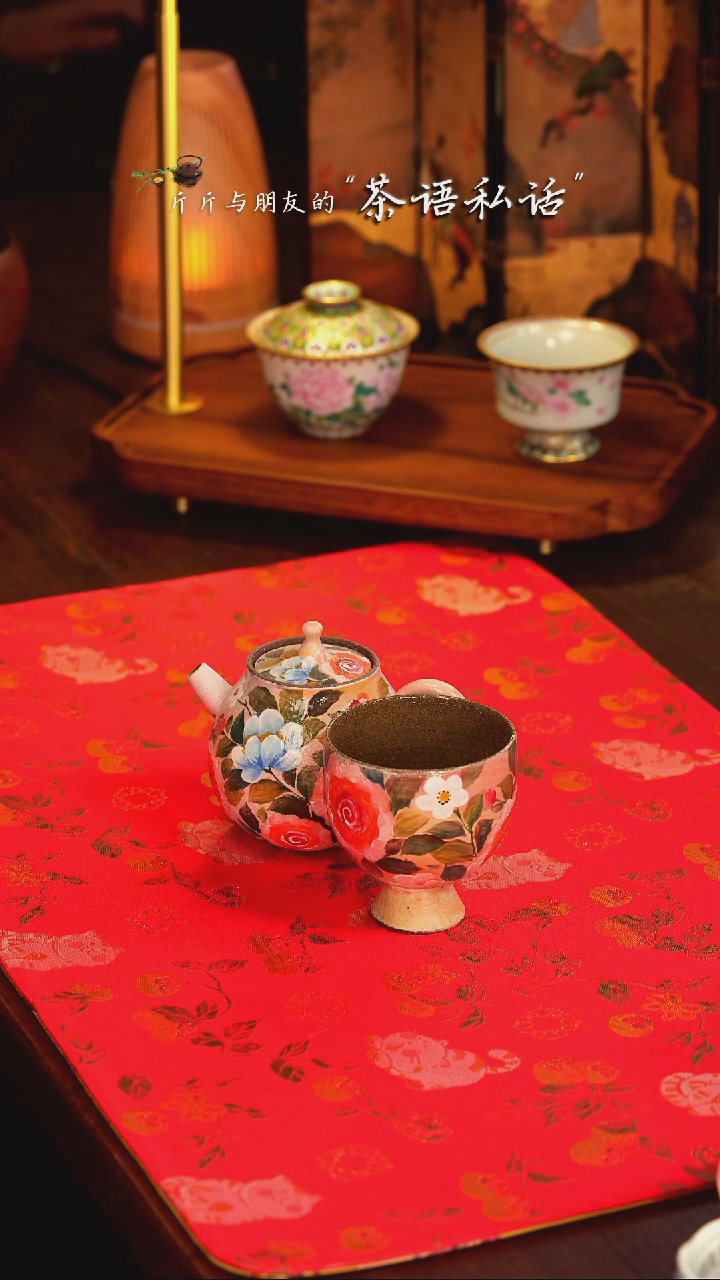 【闪购商品】伴斤茶舍  油画风  玫瑰  单杯