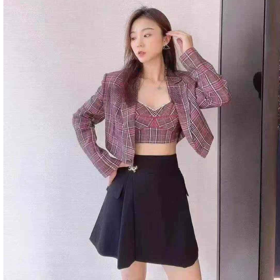 不支持退换/粗花呢套装吊带背心6300024