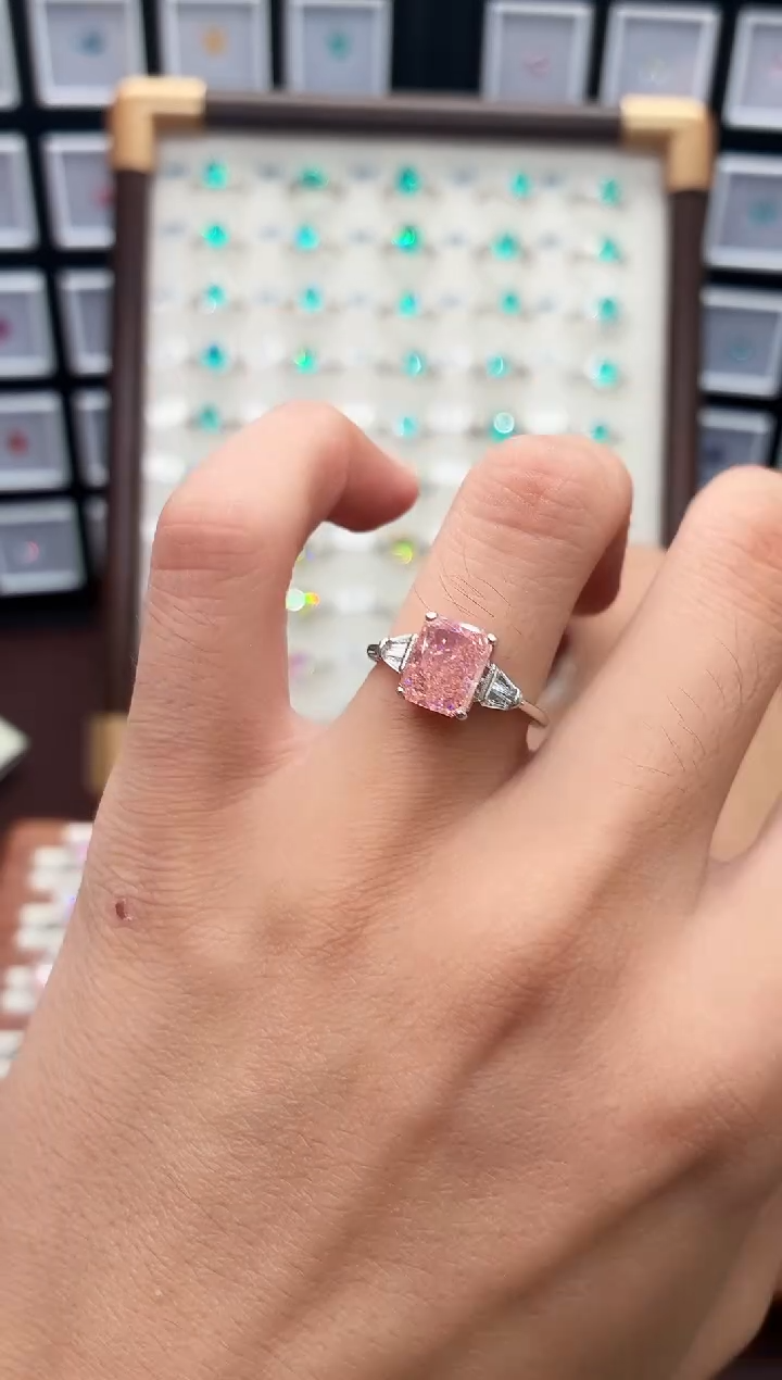 戒指彩色蓝宝石银S925镶嵌000