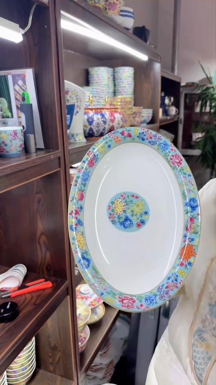 【闪购商品】瓷片鱼盘1个景德镇陶瓷【秦坊】