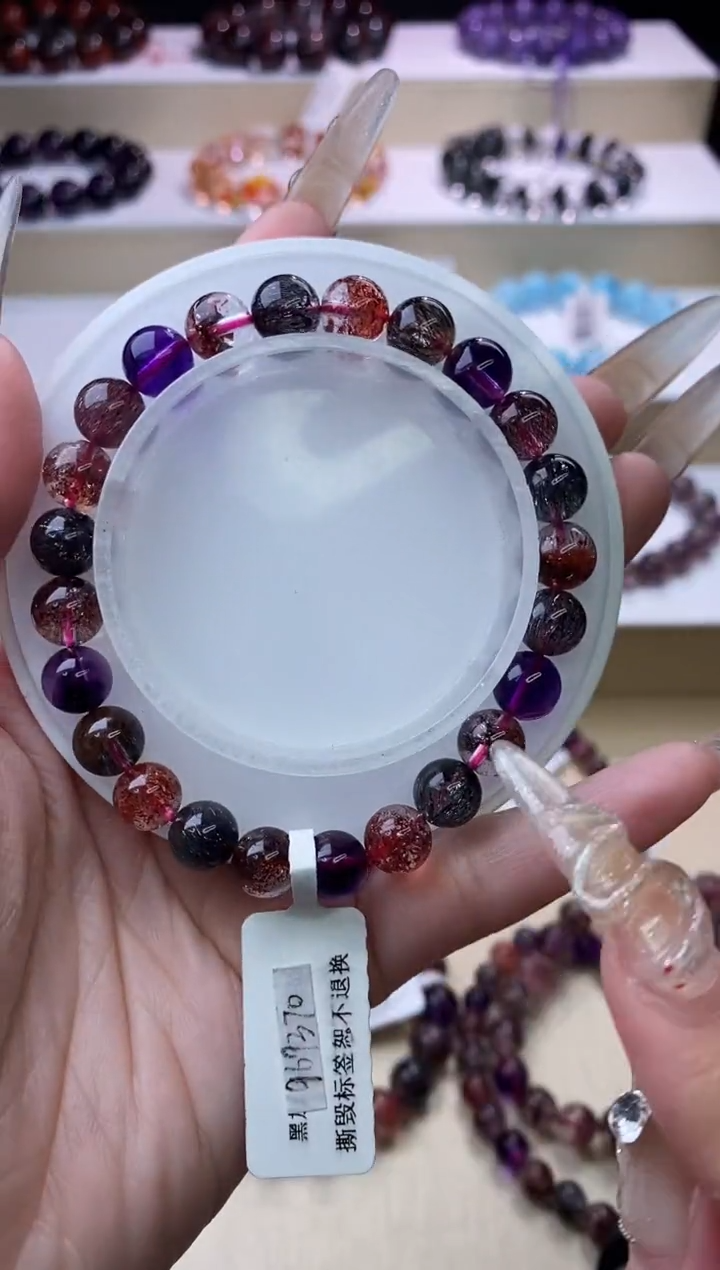 【闪购商品】水晶手链未镶嵌黑加仑超七单圈8m+