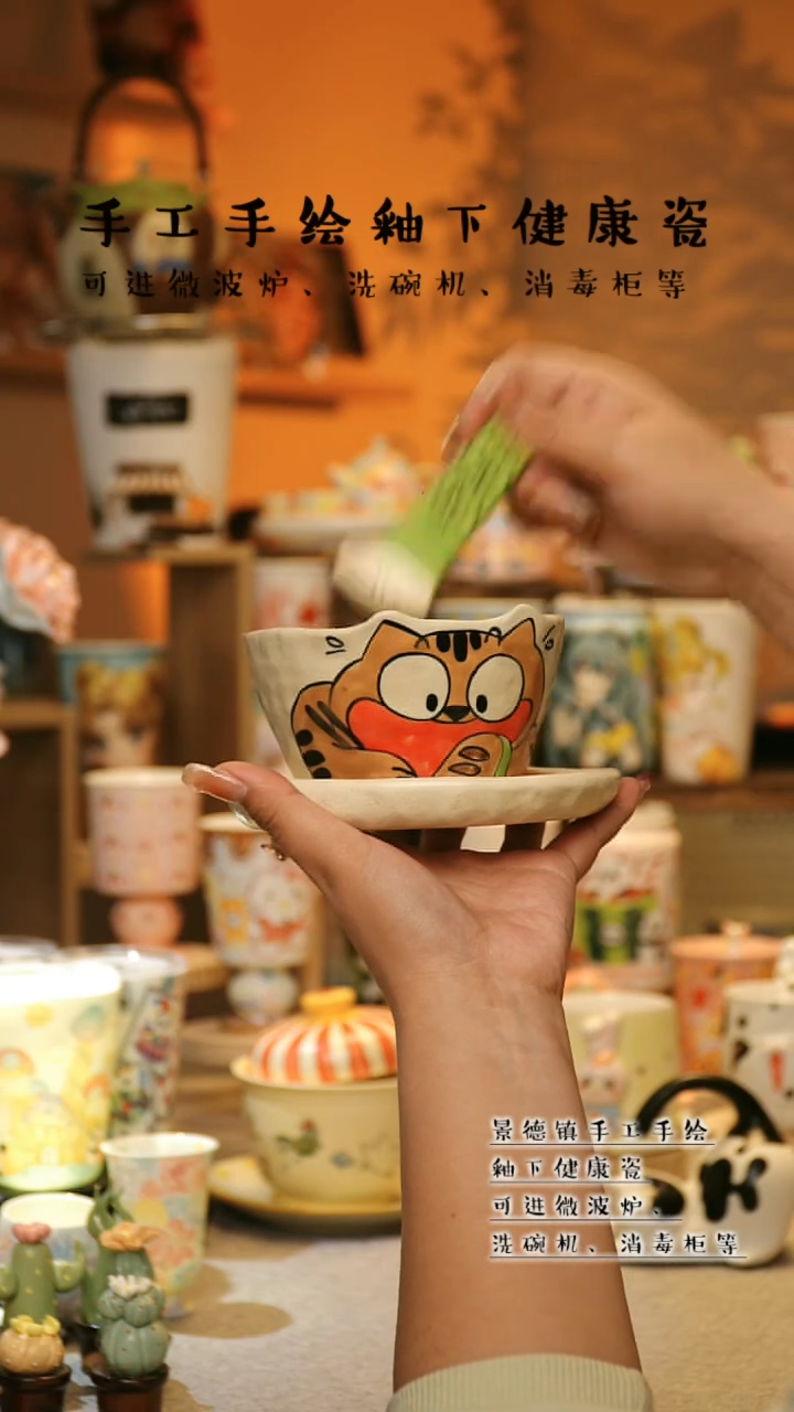【闪购商品】杯陶瓷景德镇高温釉下彩&A861