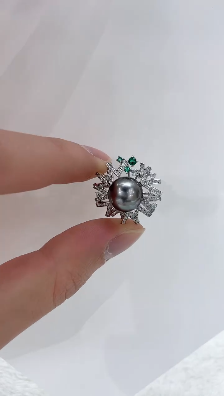 【闪购商品】海水珍珠吊坠(不含链)银S925镶嵌海水珍珠吊坠