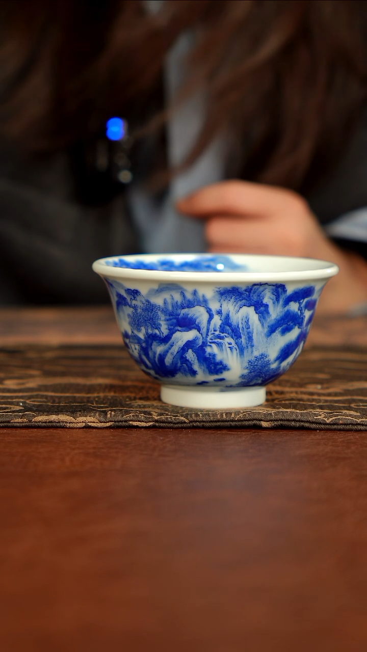 【闪购商品】瓷片昱清柴窑山水杯111