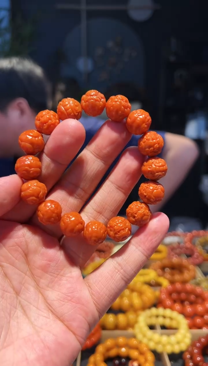 未镶嵌蜜蜡手链单圈13左右