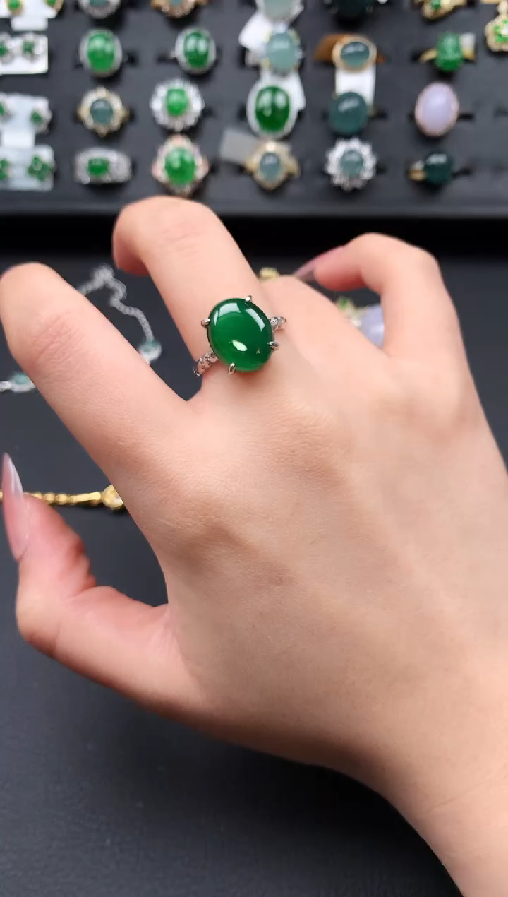 【闪购商品】翡翠戒指银S925镶嵌5613241