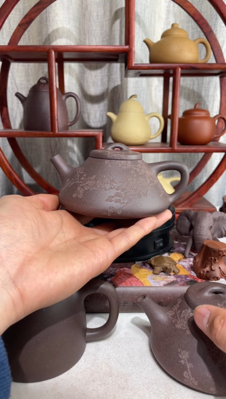 【闪购商品】紫砂茶壶台西底槽青手工泥子冶石瓢230cc