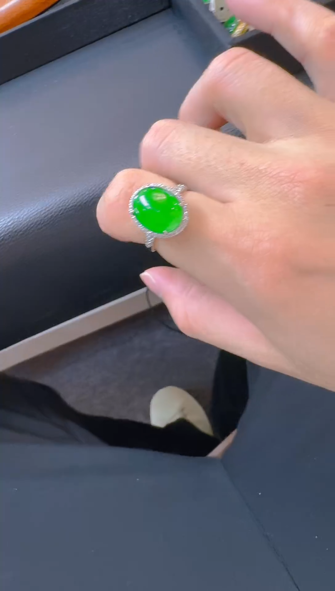 【闪购商品】翡翠戒指银S925镶嵌天然A货翡翠