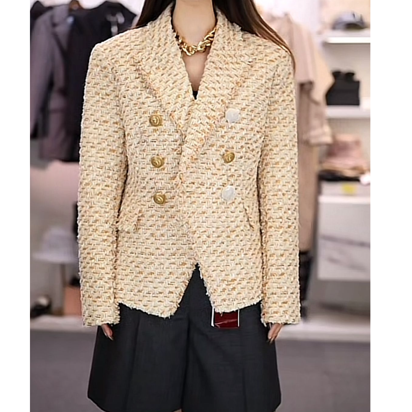 全新未使用 BALMAIN/巴尔曼 /粗花呢西装外套/40码