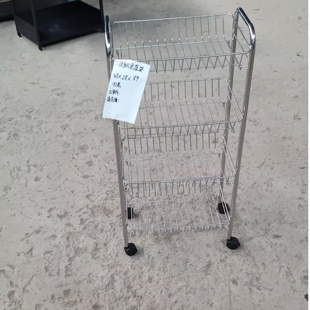 11号瑕疵不锈钢果蔬架43*28*89四层厨房置物架