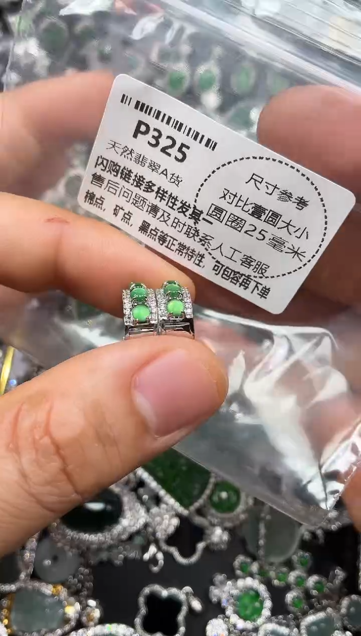 颈饰未镶嵌翡翠P325耳扣