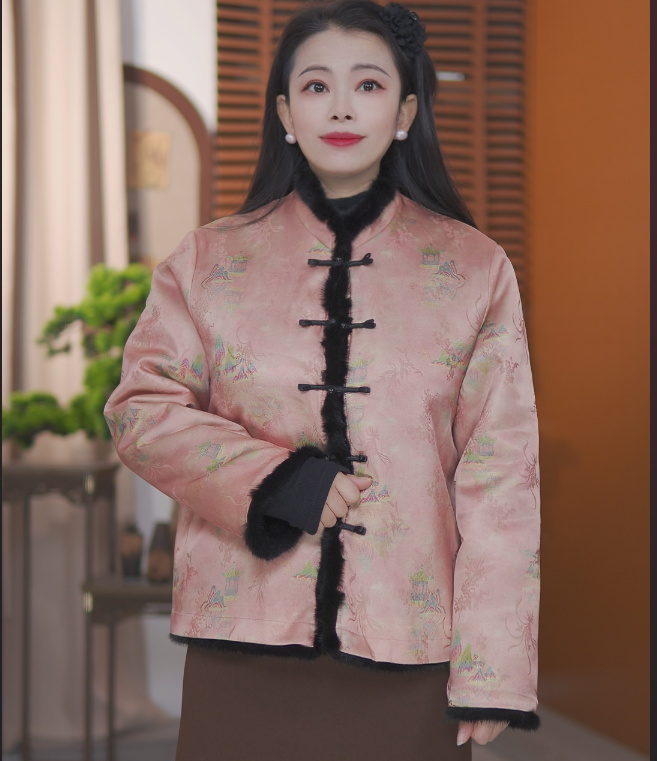 短款国风加绒加厚冬装女外套新中式上衣女冬季新款
