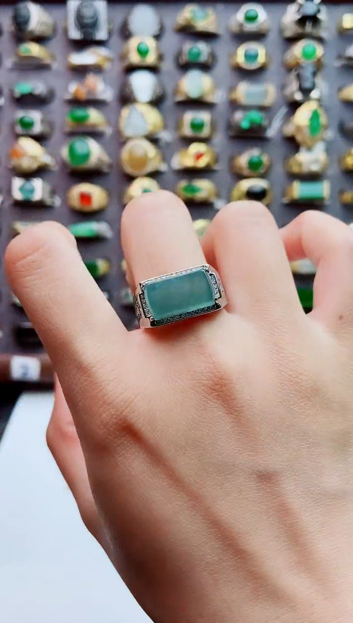 未镶嵌戒指翡翠天然翡翠男戒