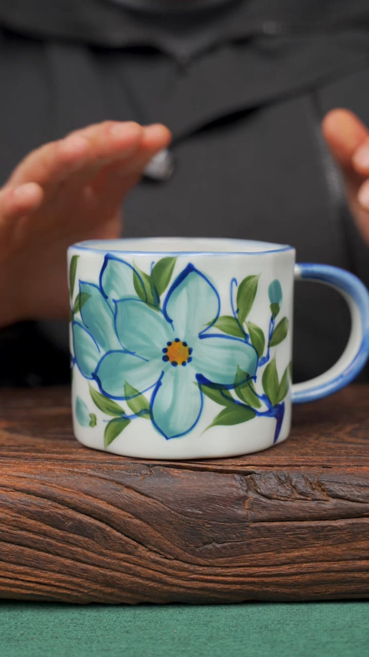 【闪购商品】瓷片100寻一缕瓷香杯釉下手工手绘瓷器