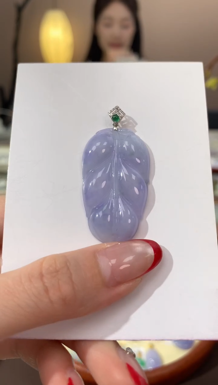 【闪购商品】翡翠颈饰18K金镶嵌天然缅甸a货翡翠