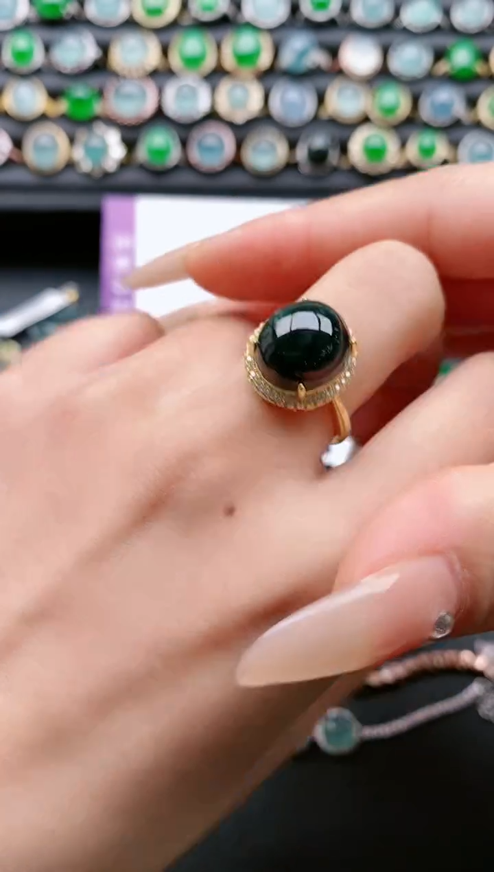 【闪购商品】翡翠戒指银S925镶嵌1111111