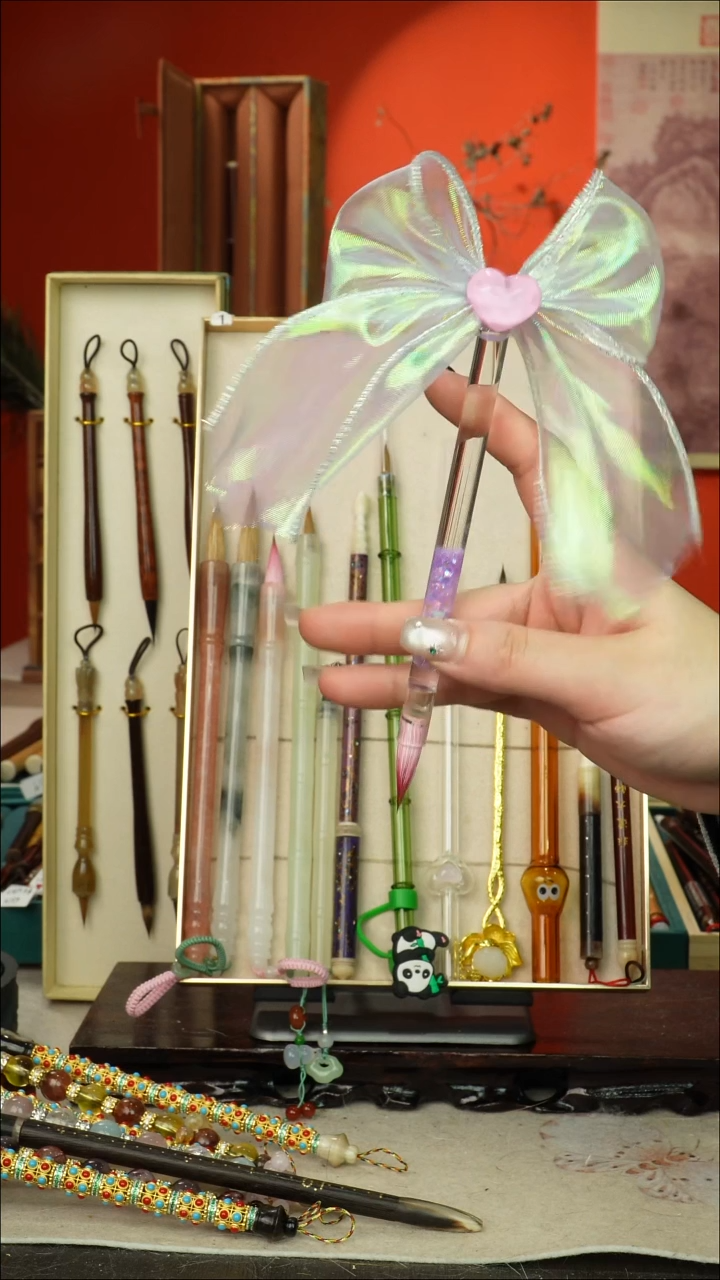 403号闪孤品高货毛笔链接 清水试笔 蘸墨不退