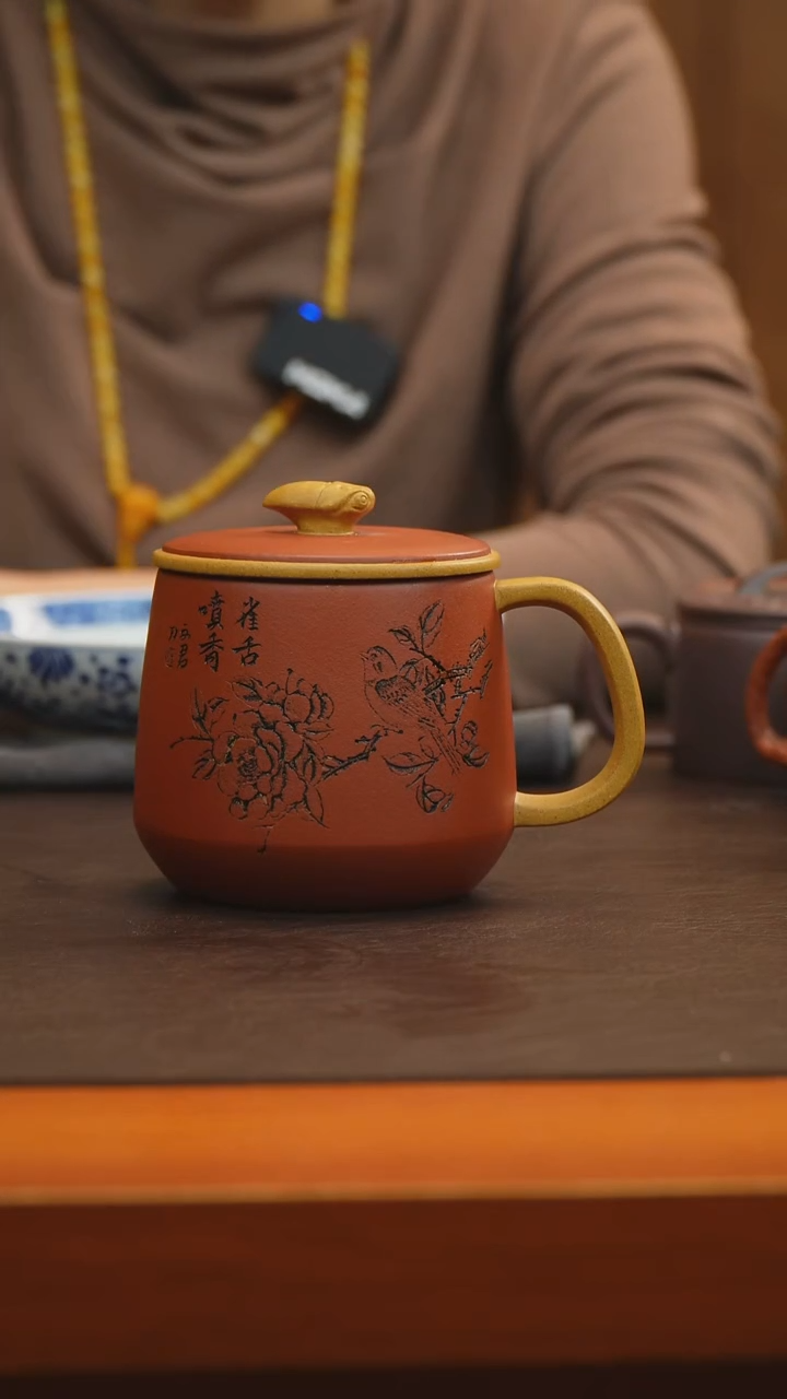 宜兴原矿高端紫砂-盖杯