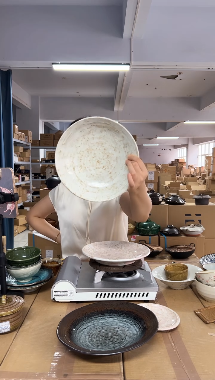 瓷24cm立春刷毛深盘一个