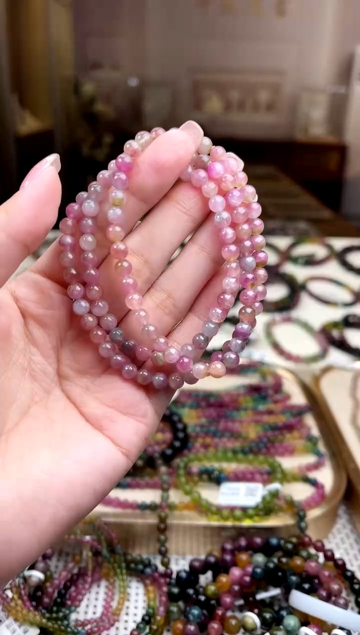 【闪购商品】/未镶嵌碧玺5mm+碧玺多圈多样性发货