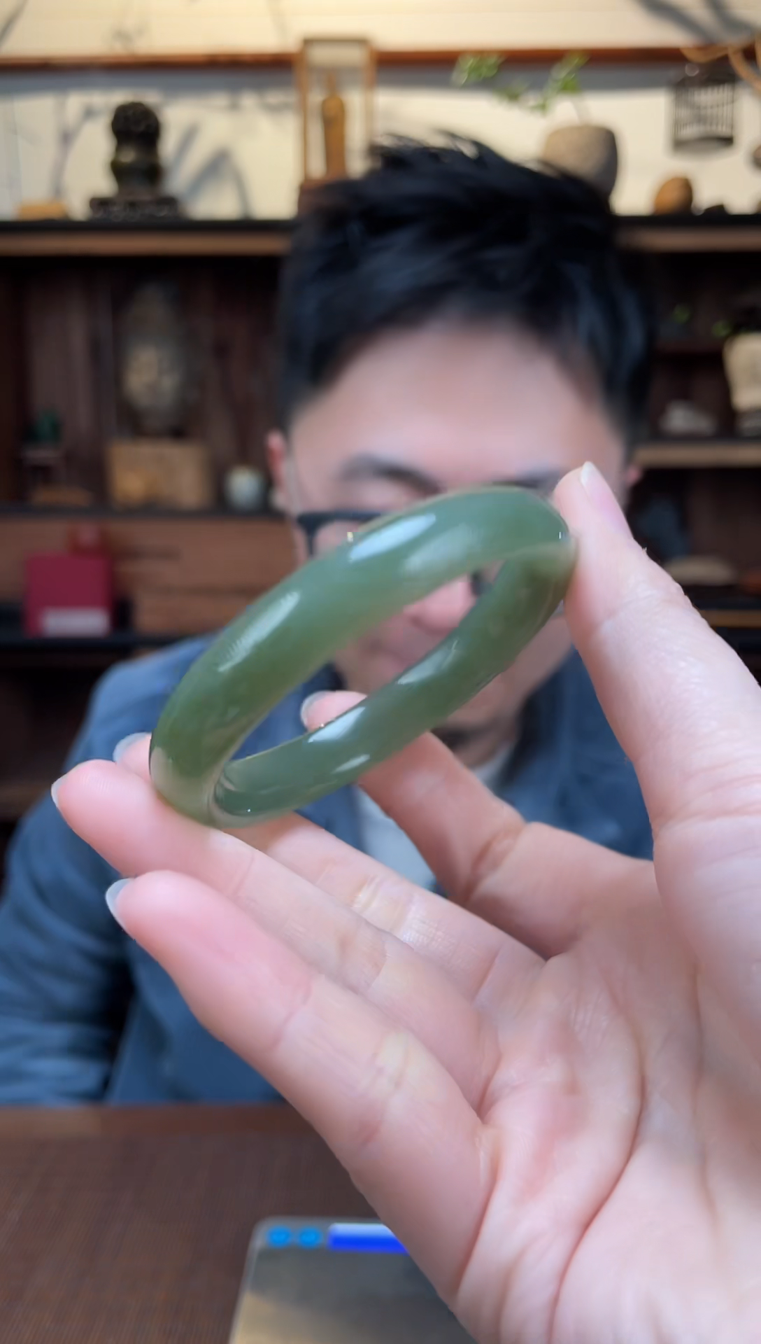 【闪购商品】和田玉手镯未镶嵌011青玉手镯YR53#