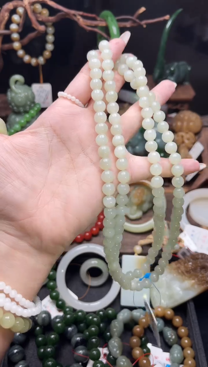 和田玉未镶嵌项链卡8于田 妈妈链多样性发一