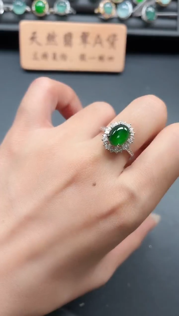 银S925镶嵌戒指翡翠1111