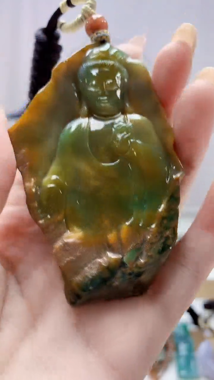 未镶嵌定制翡翠4898DD-毛货挂件177