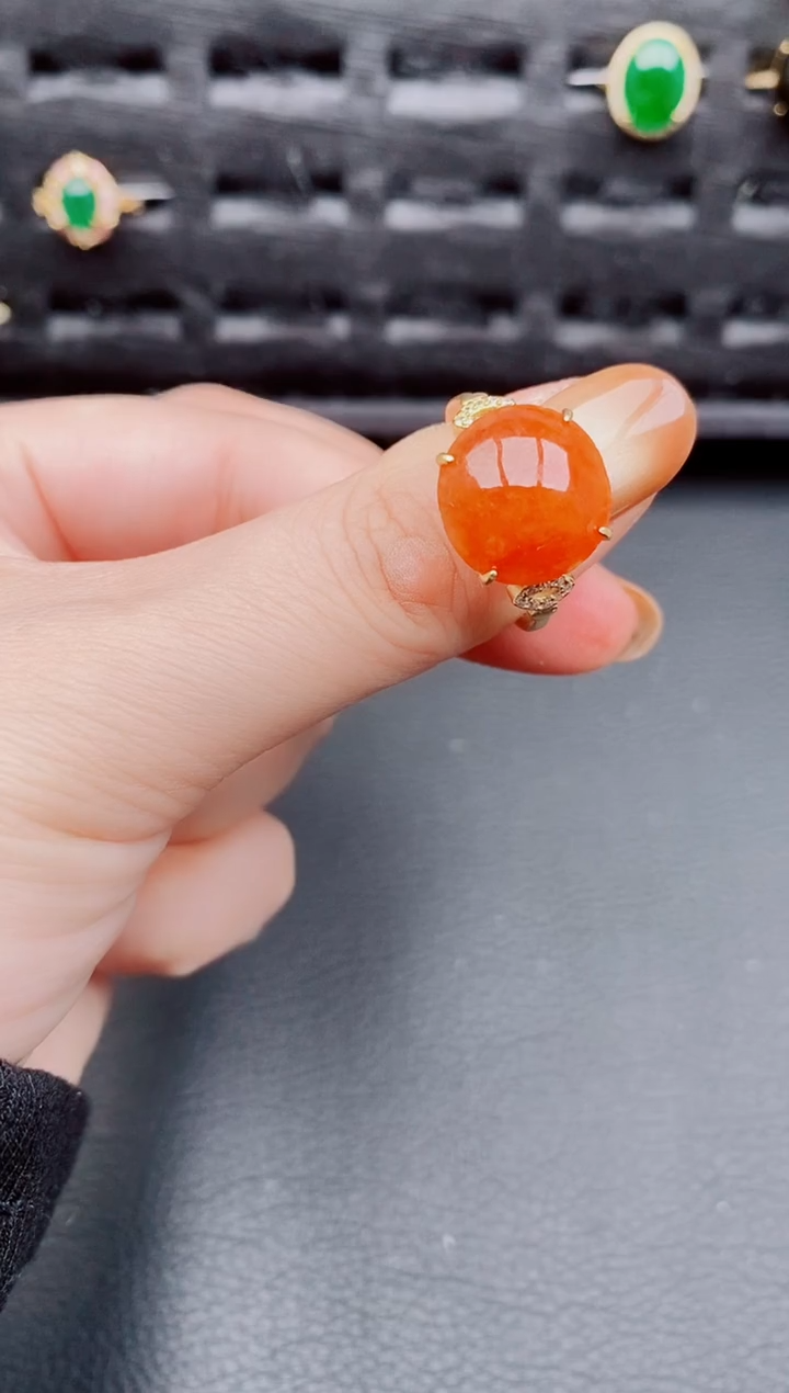 【闪购商品】翡翠戒指银S925镶嵌天然a货翡翠272